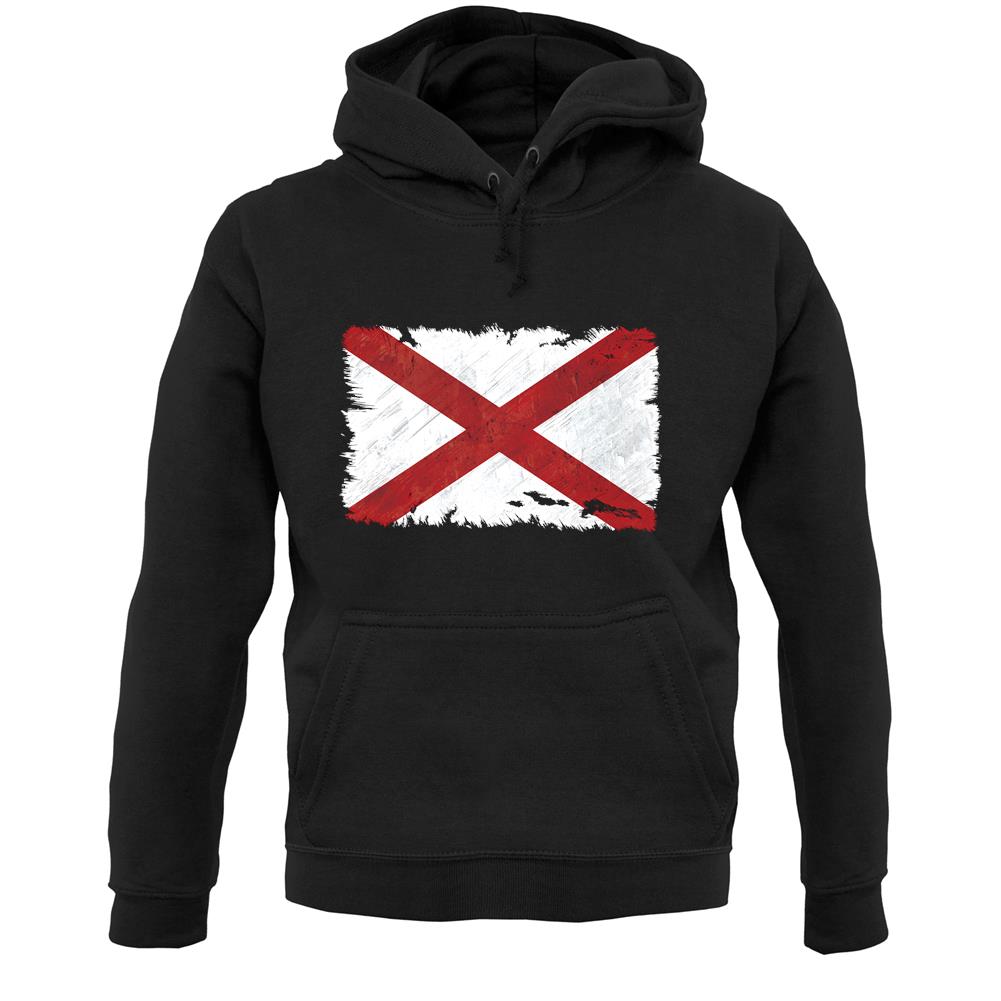 Alabama Grunge Style Flag Unisex Hoodie