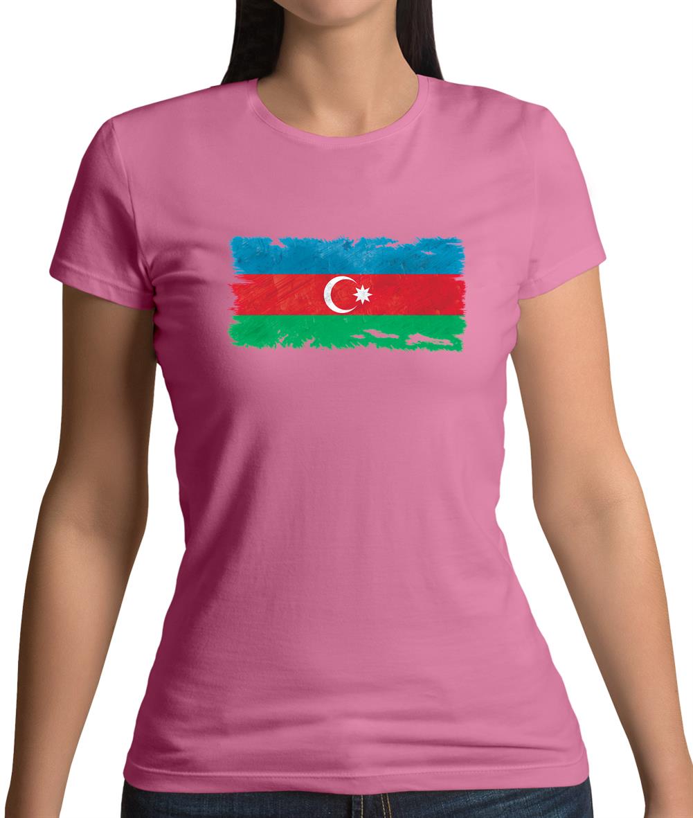 Azerbaijan Grunge Style Flag Womens T-Shirt