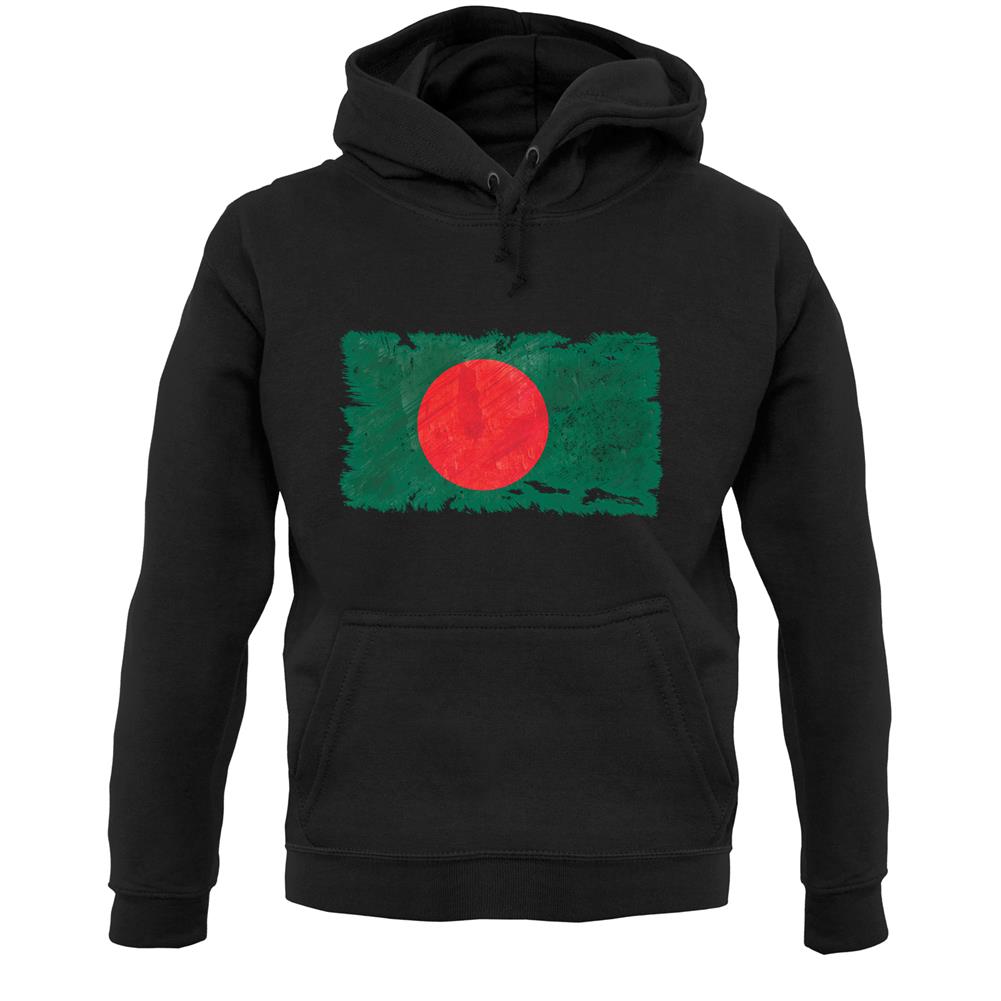 Bangladesh Grunge Style Flag Unisex Hoodie