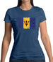 Barbados Grunge Style Flag Womens T-Shirt