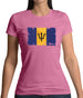 Barbados Grunge Style Flag Womens T-Shirt