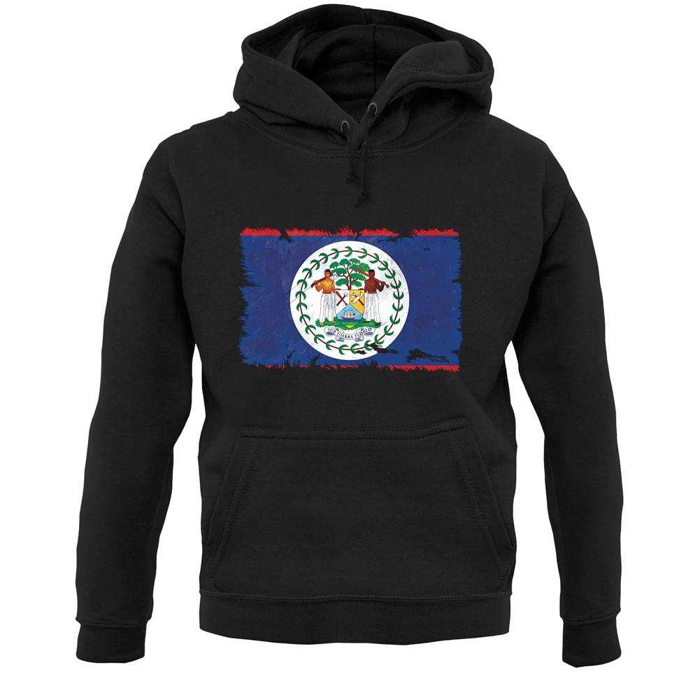 Belize Grunge Style Flag Unisex Hoodie