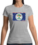 Belize Grunge Style Flag Womens T-Shirt