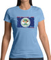 Belize Grunge Style Flag Womens T-Shirt