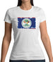 Belize Grunge Style Flag Womens T-Shirt