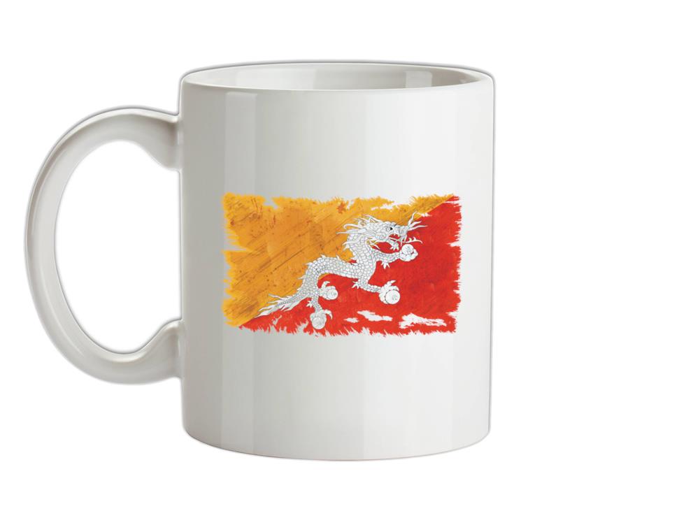 Bhutan Grunge Style Flag Ceramic Mug