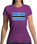 Botswana Grunge Style Flag Womens T-Shirt