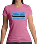 Botswana Grunge Style Flag Womens T-Shirt