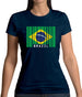 Brazil Barcode Style Flag Womens T-Shirt