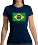 Brazil Grunge Style Flag Womens T-Shirt