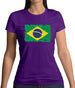 Brazil Grunge Style Flag Womens T-Shirt