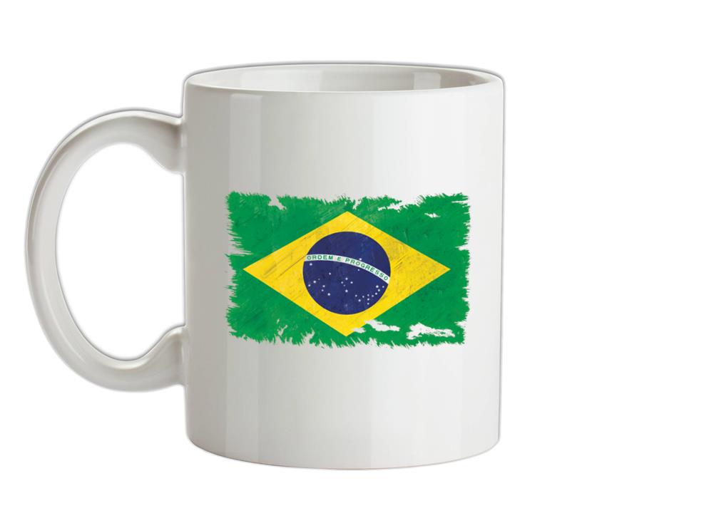 Brazil Grunge Style Flag Ceramic Mug