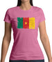 Cameroon Grunge Style Flag Womens T-Shirt