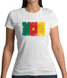 Cameroon Grunge Style Flag Womens T-Shirt