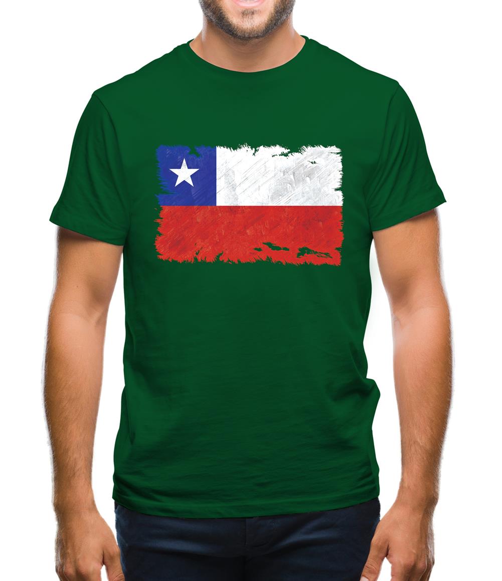 Chile Grunge Style Flag Mens T-Shirt