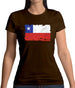 Chile Grunge Style Flag Womens T-Shirt