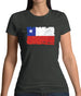 Chile Grunge Style Flag Womens T-Shirt