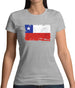 Chile Grunge Style Flag Womens T-Shirt