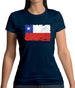 Chile Grunge Style Flag Womens T-Shirt