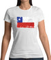 Chile Grunge Style Flag Womens T-Shirt