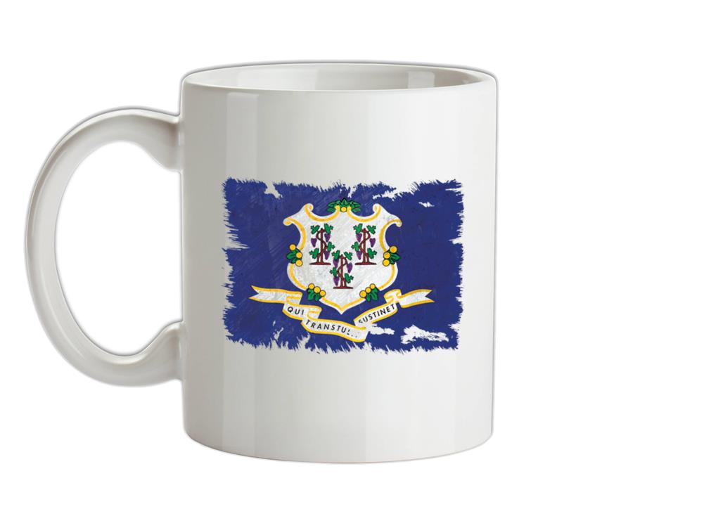 Connecticut Grunge Style Flag Ceramic Mug