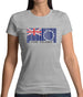 Cook Islands  Barcode Style Flag Womens T-Shirt