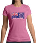 Cook Islands  Barcode Style Flag Womens T-Shirt