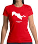 Uzbekistan Silhouette Womens T-Shirt