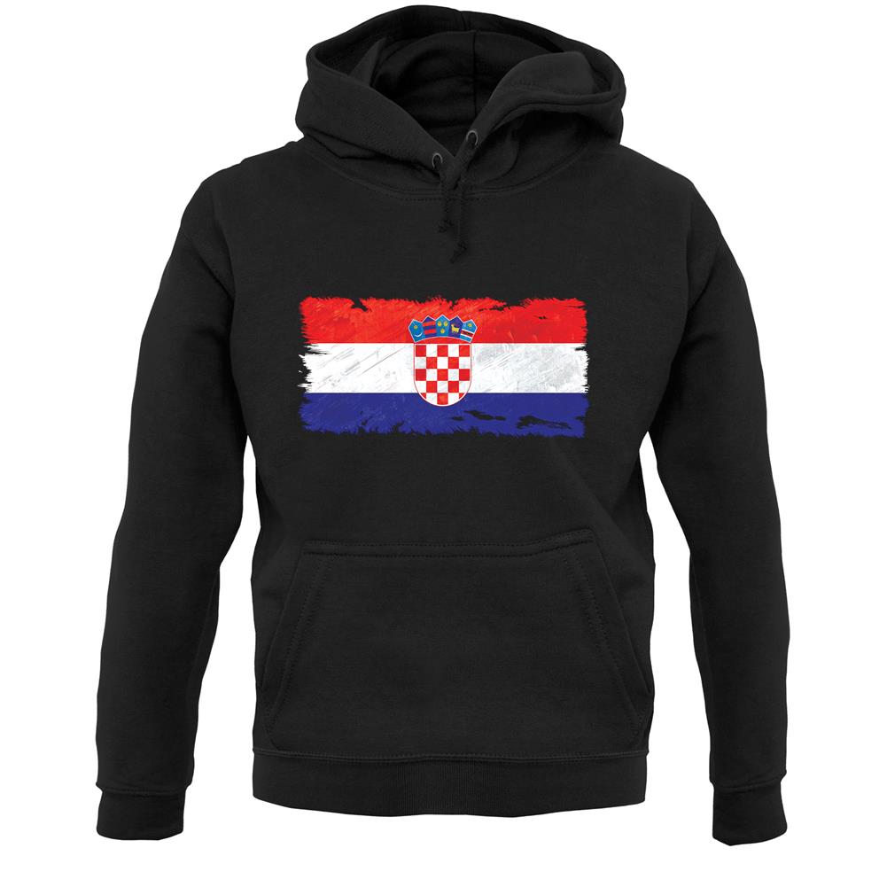 Croatia Grunge Style Flag Unisex Hoodie