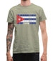 Cuba Barcode Style Flag Mens T-Shirt