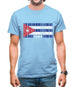 Cuba Barcode Style Flag Mens T-Shirt