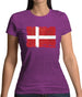 Denmark Grunge Style Flag Womens T-Shirt