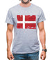 Denmark Grunge Style Flag Mens T-Shirt