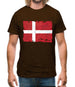 Denmark Grunge Style Flag Mens T-Shirt