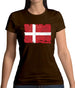 Denmark Grunge Style Flag Womens T-Shirt