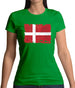 Denmark Grunge Style Flag Womens T-Shirt