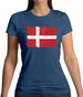 Denmark Grunge Style Flag Womens T-Shirt