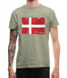 Denmark Grunge Style Flag Mens T-Shirt