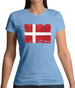 Denmark Grunge Style Flag Womens T-Shirt