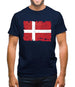 Denmark Grunge Style Flag Mens T-Shirt