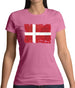 Denmark Grunge Style Flag Womens T-Shirt