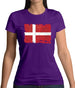 Denmark Grunge Style Flag Womens T-Shirt