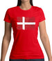 Denmark Grunge Style Flag Womens T-Shirt