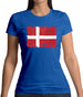 Denmark Grunge Style Flag Womens T-Shirt