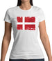 Denmark Grunge Style Flag Womens T-Shirt