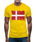 Denmark Grunge Style Flag Mens T-Shirt