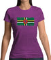 Dominica Grunge Style Flag Womens T-Shirt