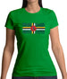 Dominica Grunge Style Flag Womens T-Shirt