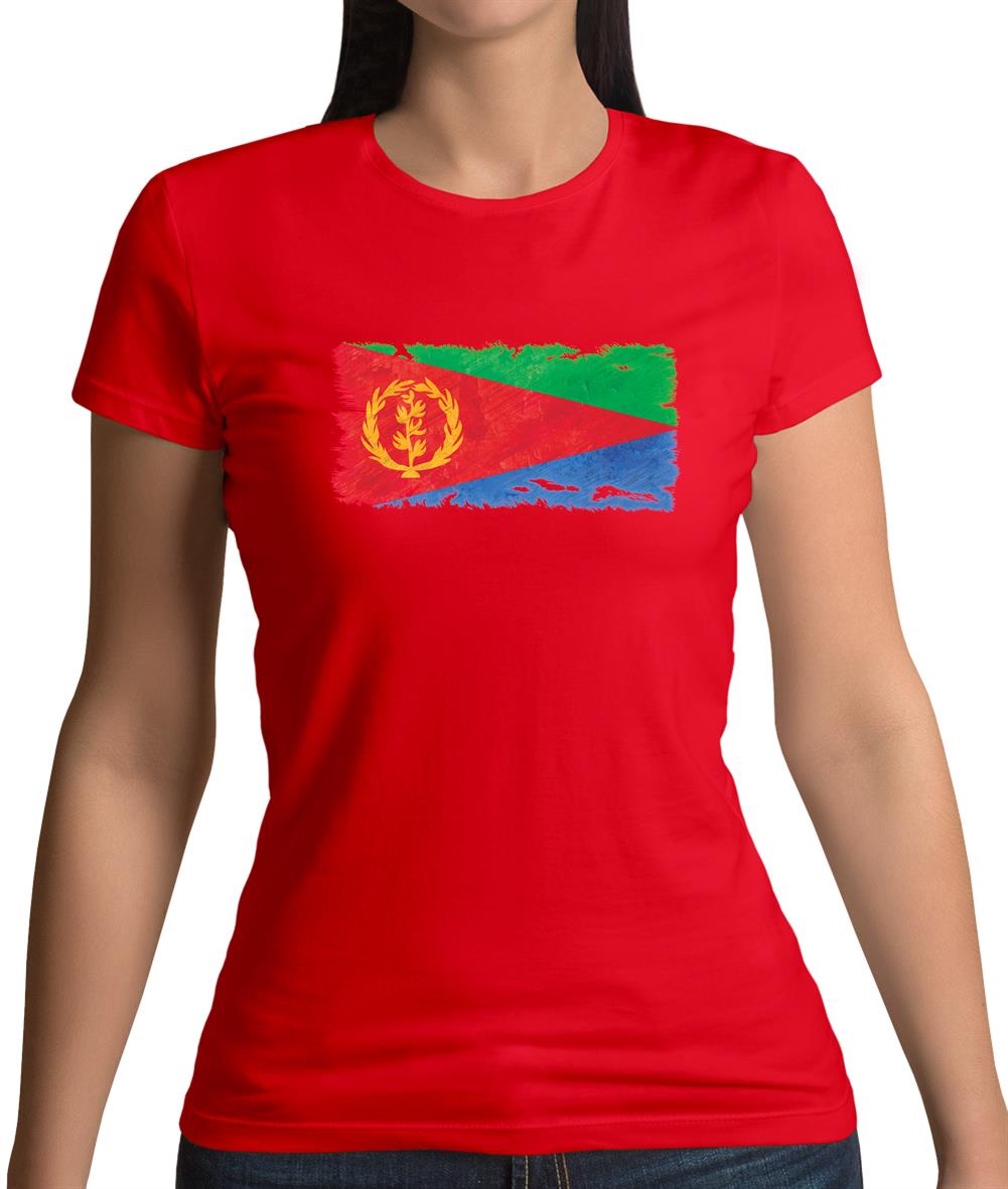 Eritrea Grunge Style Flag Womens T-Shirt