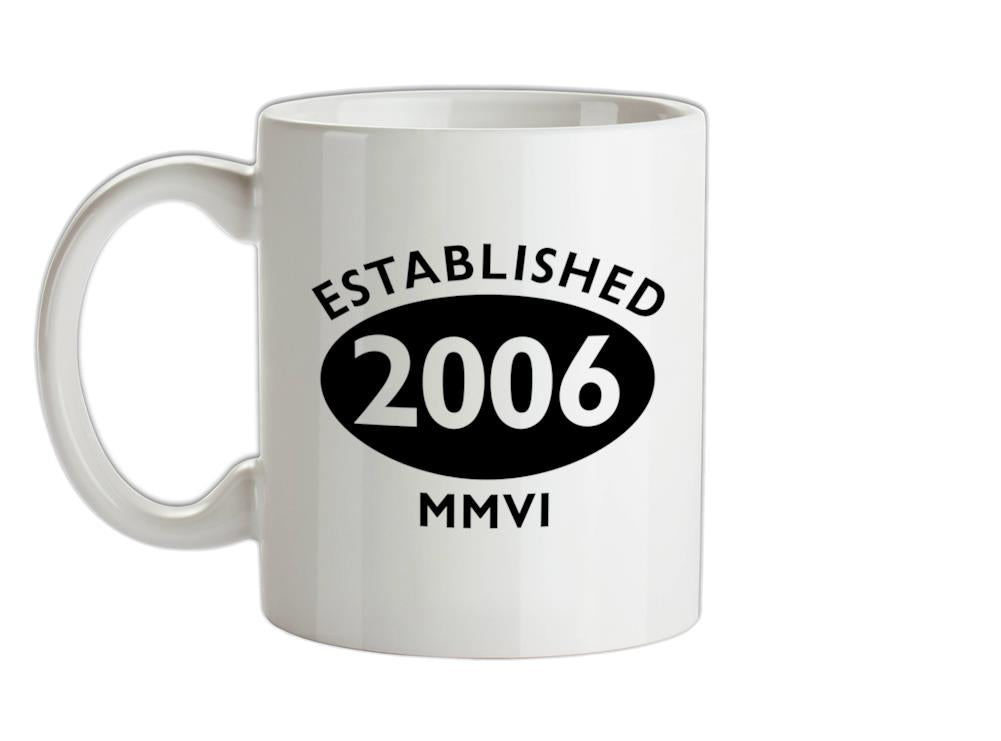 Established Roman Numerals Birthday 2006 Ceramic Mug